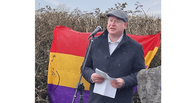 Sen Paul Gavan addressing the Kit Conway commemoration in Burncourt