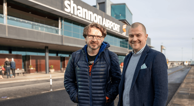 Andy Nolan with Shannon Airport director Niall Kearns