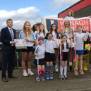 Nenagh Hockey Club’s Patricia Kenny and club members at Casey’s Service Station, Toomevara, with Texaco dealer Richie Casey and Valero area sales manager DJ Fleming