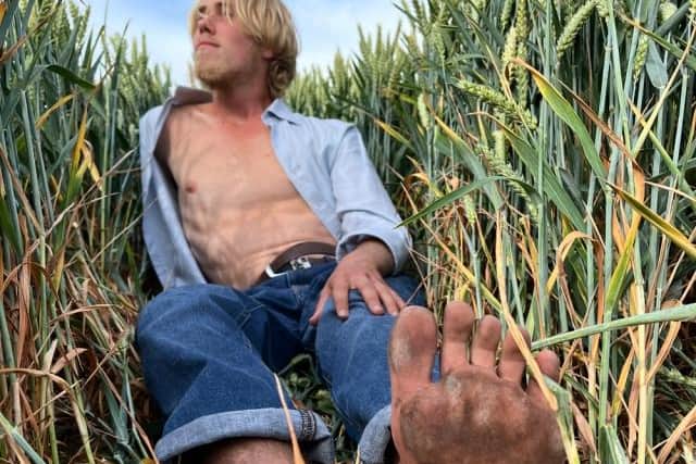 So far he has uploaded roughly 50 pictures of his feet to his all-male subscriber base on the website.