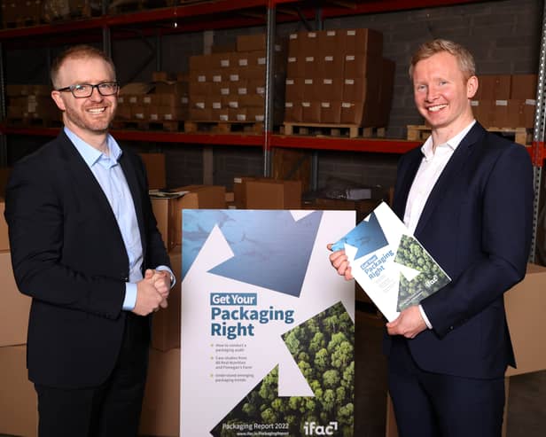 David Leydon, Head of Food and Agribusiness and Lorcan Bannon, Associate Director, Food and Agribusiness from ifac’s award-winning Food and Agribusiness advisory team launching the firm’s Packaging Re