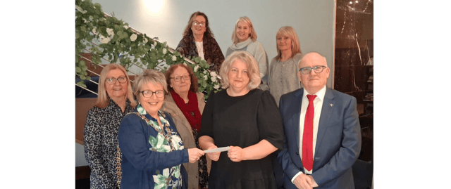 Back, Maeve McCormack, Elaina Fitzgerald, Sharon Walsh. Front, Catherine O'Meara, Catherine Murphy, President, Lions Club; Jill Sandvoss, Liz Sorial and Paul Cremmins, Secretary, Lions Club