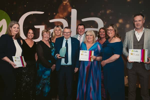 Gwen Culbert, Aoife Finn (Gala Retail), Rita Mulrooney, Brenda Kinahan, Sean Mulrooney, Shane Mulrooney, Carmel Murphy, Paula Mulrooney, Ciara Collins (Gala Retail) and Shane Carroll at the awards