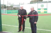 Fr Murphy and Fr O’Dwyer cut the ribbon