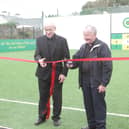 Fr Murphy and Fr O’Dwyer cut the ribbon