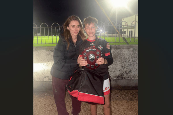Tadgh Foden, captain with his mam, Una Healy