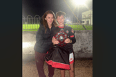 Tadgh Foden, captain with his mam, Una Healy