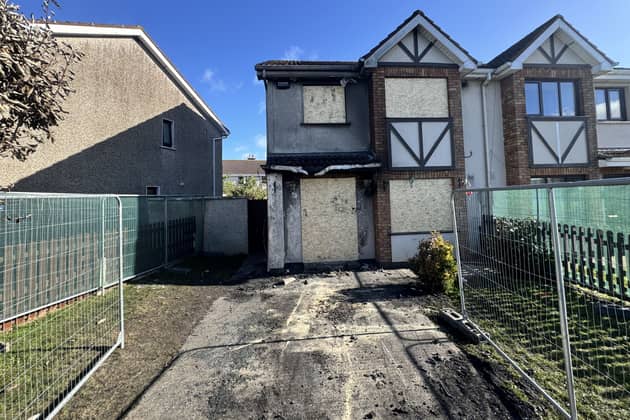 A general view of the home of Philip and Kim English who died in a suspected arson attack alongside their sons Callum, 12, and Jayden, nine