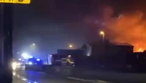 WATCH: Video emerges of major fire at commercial premises of large Tipperary town 