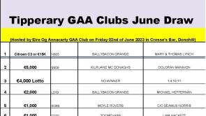 Top prize in the Tipperary GAA clubs draw of a new car goes to Ballybacon!
