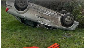 Motorist hospitalised after car ends up in field after accident 