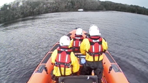 Lough Derg RNLI discover cruiser that may have broke free in bad weather aground on rocks