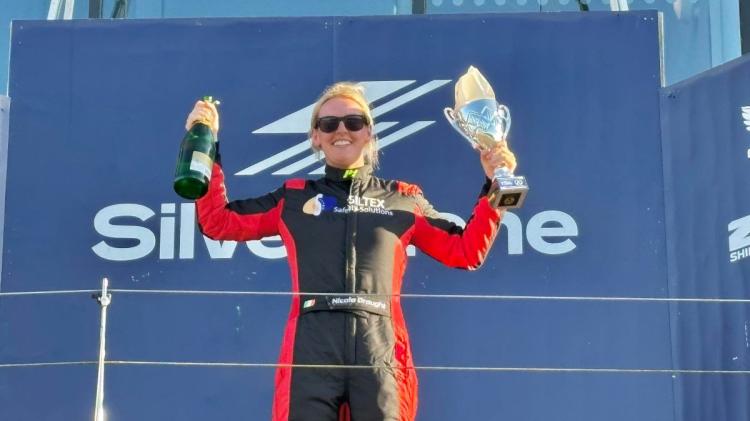 Nicole took five wins in three different countries in 2025, including this win on the Silverstone Grand Prix Circuit in April.