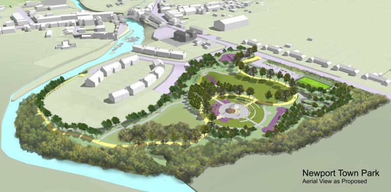 Newport town park opening hit by difficulties in supply chain and Covid-19