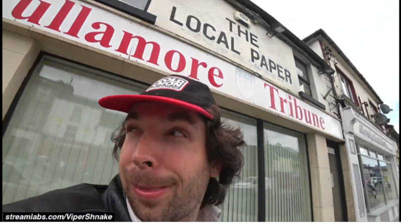 Tommy Shlug live streams from Tullamore