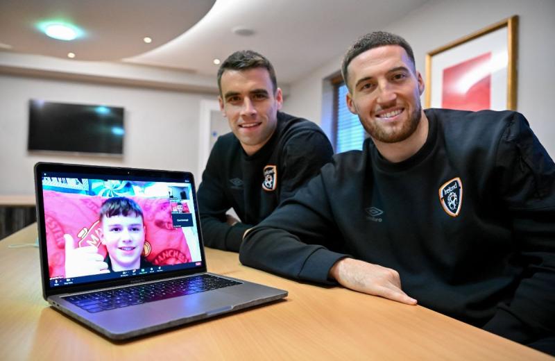 Ireland soccer stars visit children in hospital and have a virtual chat