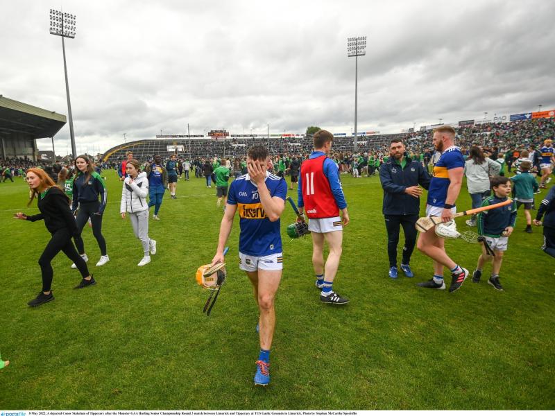 Conor Stakelum  trudges off the pitch after the game on Sunday