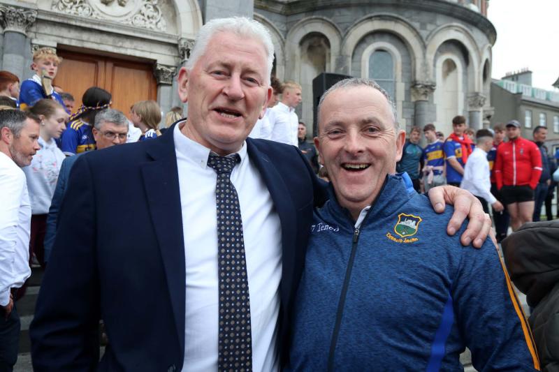 Tim Floyd pictured with former PRO of the Board Joe Bracken at the minor hurling homecoming