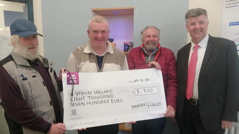 Tipperary man raises over €8,000 for Vision Ireland as part of ongoing effort