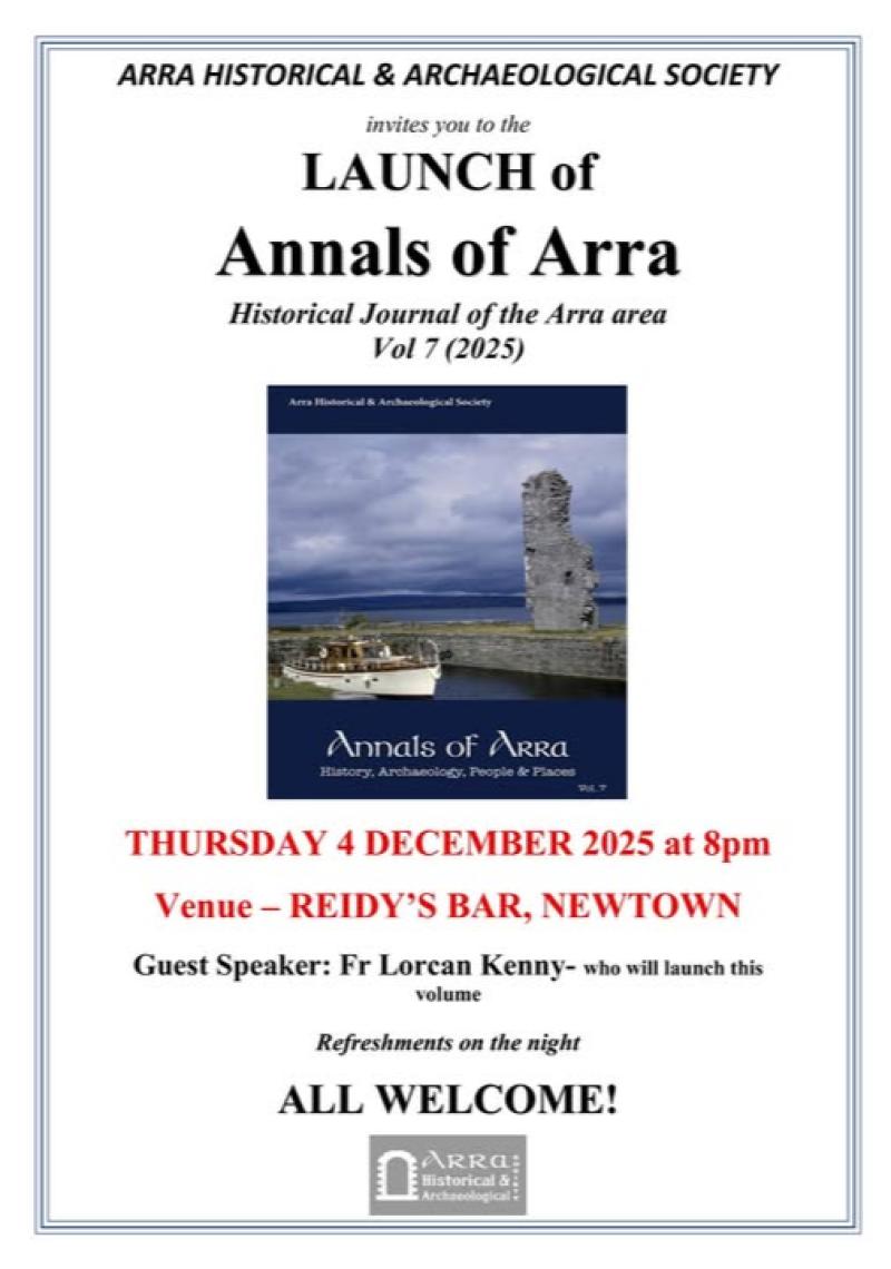 Launch Event of The Annals of Arra Volume 7 at Reidy’s Newtown December 4