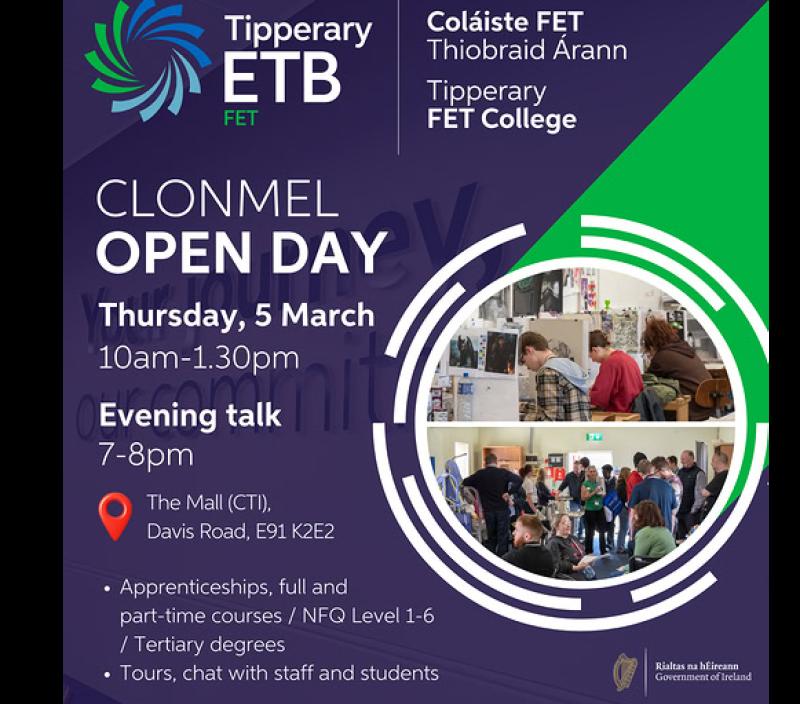 Discover new opportunities in Life at the Tipperary Further Education and Training open day