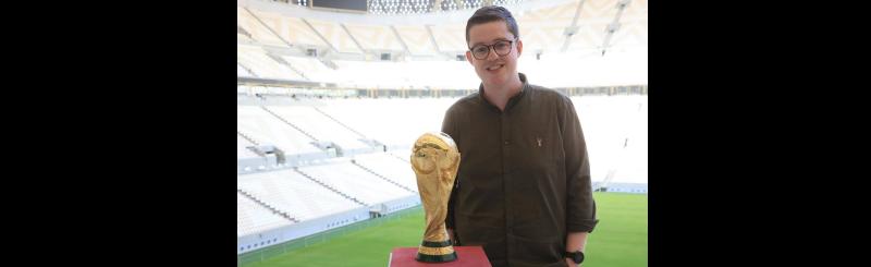 KICK-OFF: Portroe man Adrian Lewis with Qatar role has the World Cup at his feet