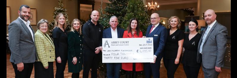 WELL DONE: Staff at Nenagh hotel raise over €4,000 for family of leukemia sufferer