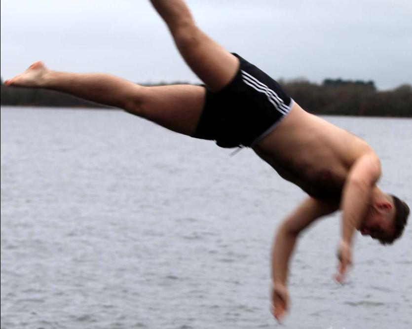Conor Gill dives into the waters of Youghal Quay over the Christmas Season.  Picture: Bridget Delaney